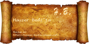 Hauzer Beáta névjegykártya