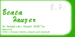 beata hauzer business card